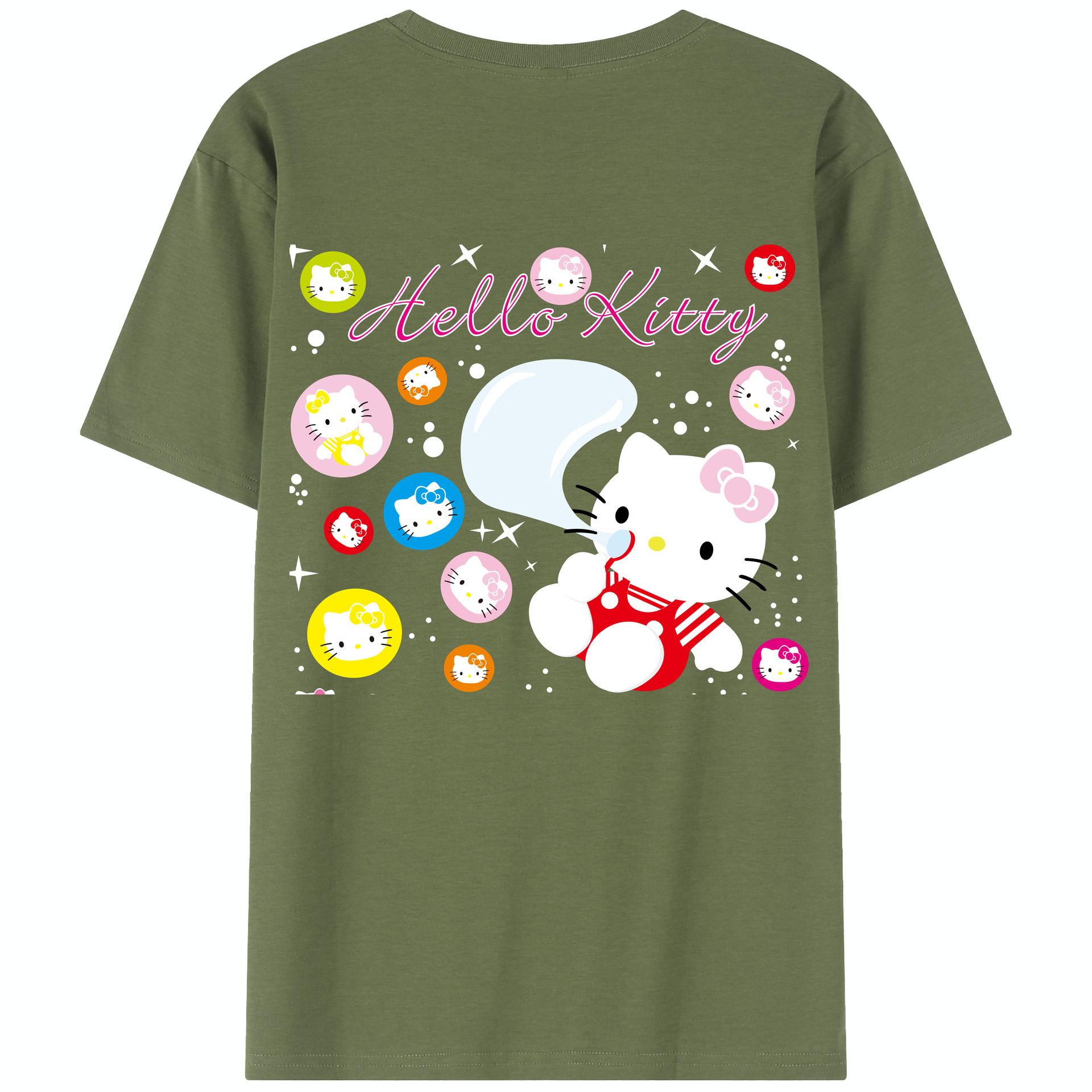（画像用） Hello Kitty ハローキティ 綿100％半袖Tシャツ（背面プリント）